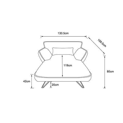 Medina - gepolsterter Loveseat / Sessel mit Arm- und Rückenlehne, inkl. Kissen, Webstoff in Anthrazit