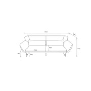 Medina - 3er Sofa mit Arm- und Rückenlehne, inkl. Kissen, Webstoff in Anthrazit