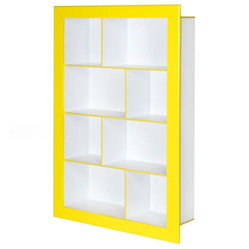 Frame - Bücherregal, Regal, Büroregal mit vielen Fächern in asymmetrischer Anordnung und farbigen Rahmen und Kanten - einrichten-24, Regale & Stauraummöbel 