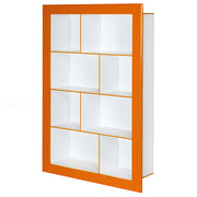 Frame - Bücherregal, Regal, Büroregal mit vielen Fächern in asymmetrischer Anordnung und farbigen Rahmen und Kanten - einrichten-24, Regale & Stauraummöbel 