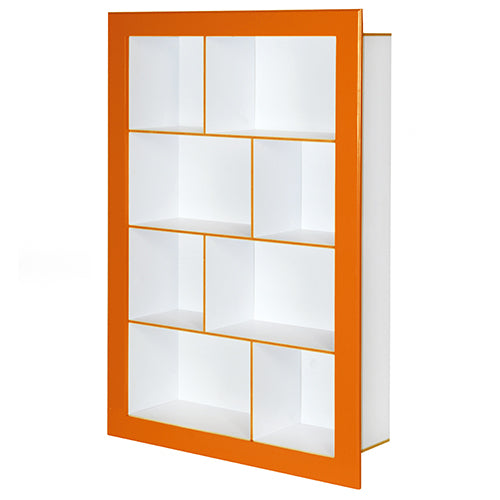 Frame - Bücherregal, Regal, Büroregal mit vielen Fächern in asymmetrischer Anordnung und farbigen Rahmen und Kanten - einrichten-24, Regale & Stauraummöbel 