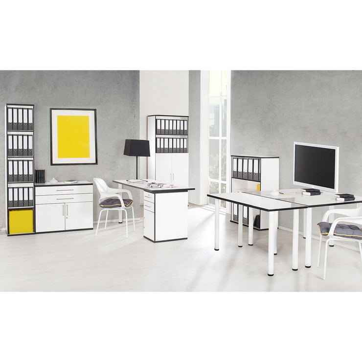 Chicago - Container, Kommoden in verschiedenen Grössen, weiss mit farbiger Kante, Aluminiumgriff, minimalistisches modernes Design - einrichten-24, Regale & Stauraummöbel 