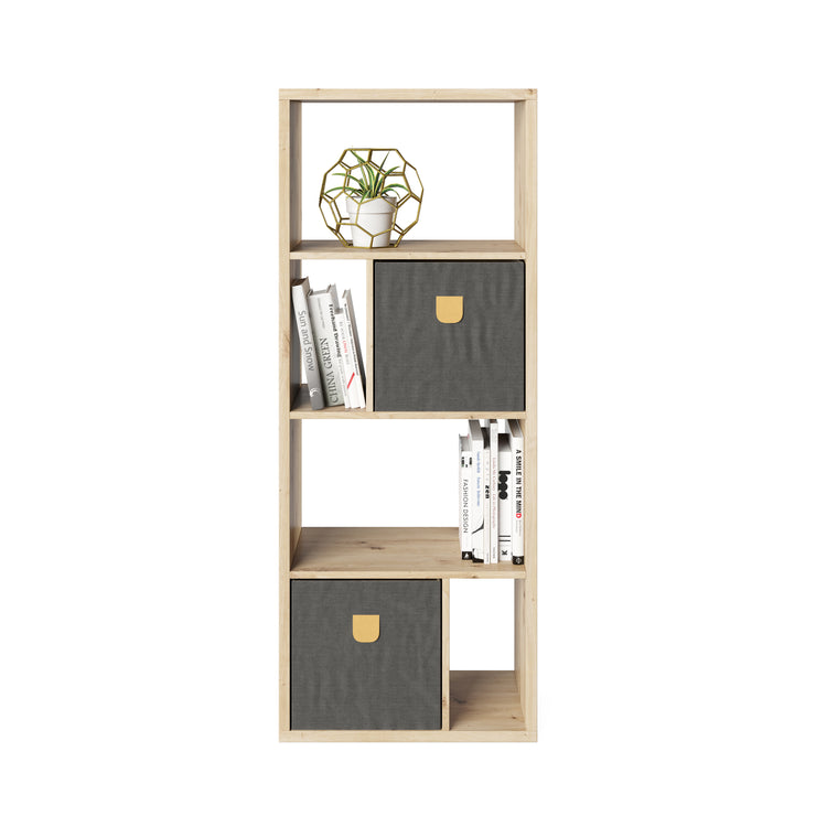 Fortuna - SET Regal mit 6 Fächern inkl. Stauraumboxen Bücherregal, Büroregal, Raumteiler, Fächer in asymmetrischer Aufteilung