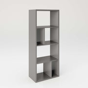 Fortuna - SET , Regal mit 6 Fächern inkl. Schreibtischanbau, Bücherregal, Büroregal, Raumteiler, Fächer in asymmetrischer Aufteilung