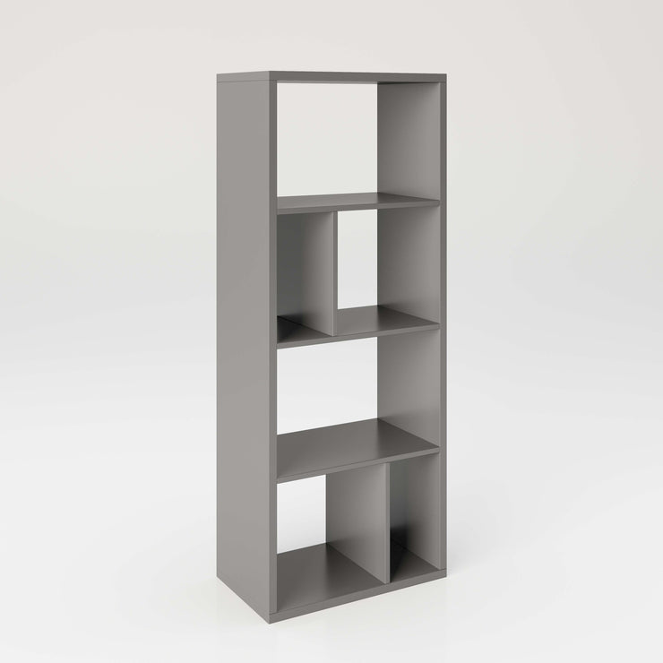 Fortuna - SET , Regal mit 6 Fächern inkl. Schreibtischanbau, Bücherregal, Büroregal, Raumteiler, Fächer in asymmetrischer Aufteilung