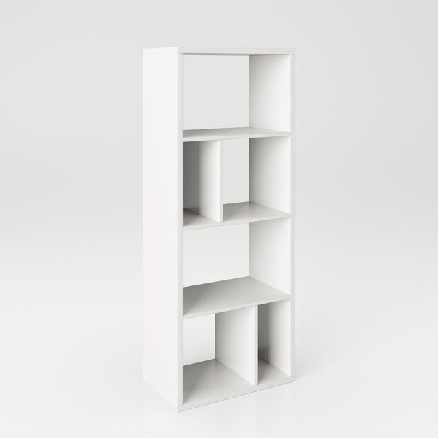 Fortuna - SET Regal mit 6 Fächern inkl. Tür-/Schubladeneinsatz, Bücherregal, Büroregal, Raumteiler , Fächer in asymmetrischer Aufteilung