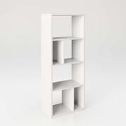 Fortuna - SET , Regal mit 6 Fächern inkl. Schreibtischanbau, Bücherregal, Büroregal, Raumteiler, Fächer in asymmetrischer Aufteilung