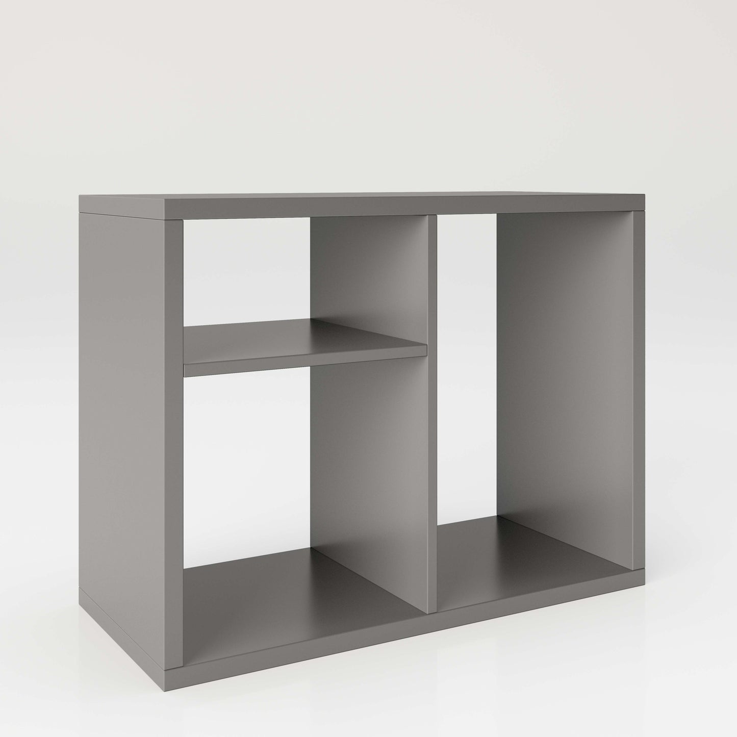 Fortuna - SET, Beistelltisch  mit 3 Fächern inkl. Bareinsatz, Bücherregal, Büroregal, Raumteiler, Fächer in asymmetrischer Aufteilung