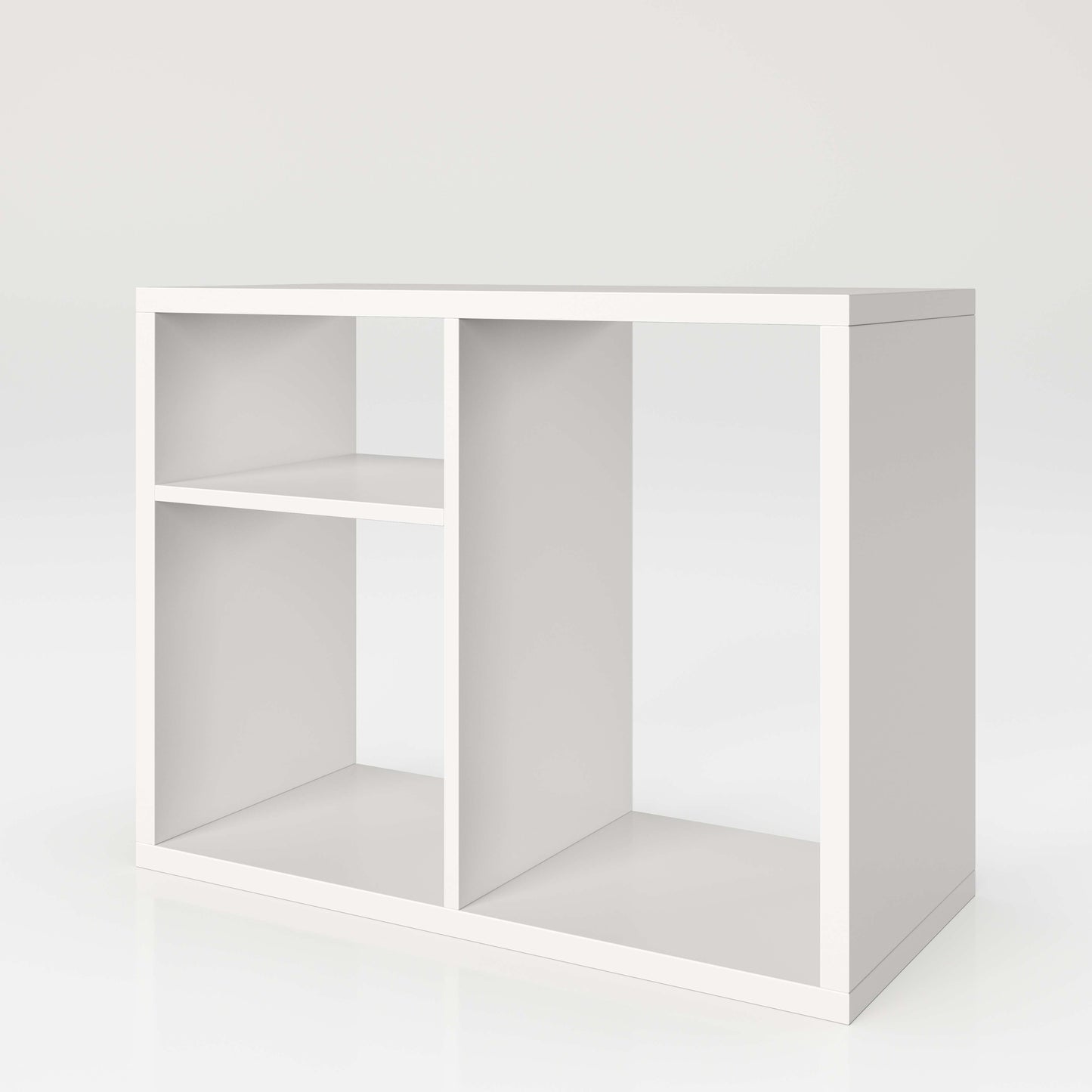 Fortuna - SET, Beistelltisch  mit 3 Fächern inkl. Bareinsatz, Bücherregal, Büroregal, Raumteiler, Fächer in asymmetrischer Aufteilung
