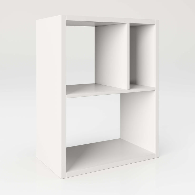 Fortuna - SET, Beistelltisch  mit 3 Fächern inkl. Schubladeneinsatz, Bücherregal, Büroregal, Raumteiler, Fächer in asymmetrischer Aufteilung
