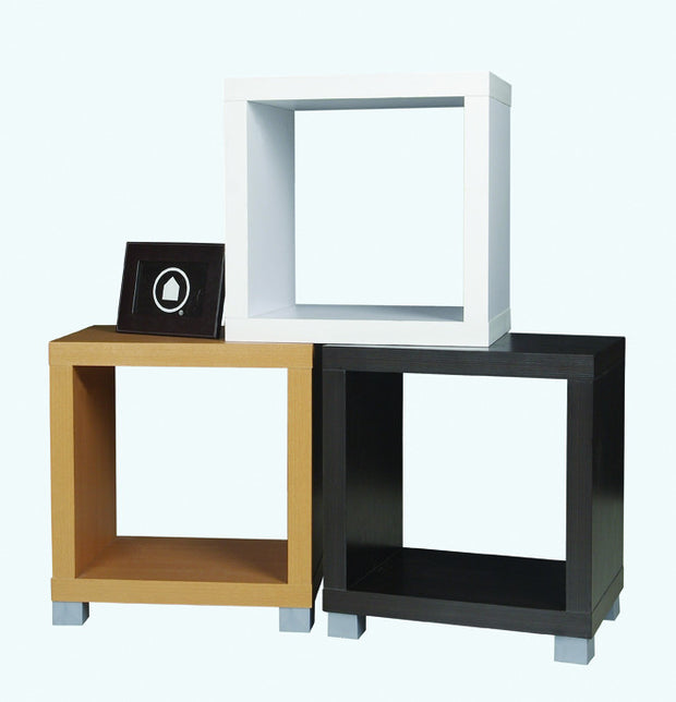Caro - 1x1 Würfel, Cube, Beistelltisch, Nachttisch, inkl kleine Kunststofffüsse, Weiss - einrichten-24, Regale & Stauraummöbel 