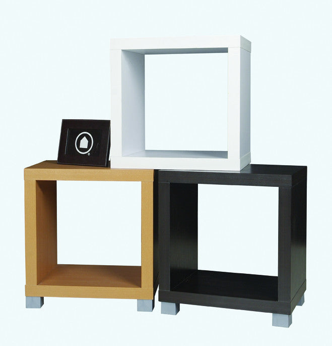 Caro - 1x1 Würfel, Cube, Beistelltisch, Nachttisch, inkl kleine Kunststofffüsse, Weiss - einrichten-24, Regale & Stauraummöbel 
