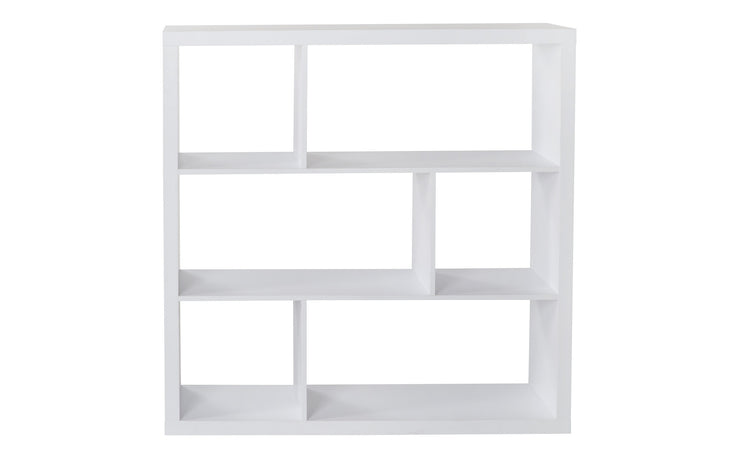 Fortuna - Bücherregal, Büroregal, Raumteiler mit 6 Fächern, asymmetrische Aufteilung, weiss - einrichten-24, Regale & Stauraummöbel 