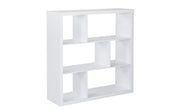 Fortuna - Bücherregal, Büroregal, Raumteiler mit 6 Fächern, asymmetrische Aufteilung, weiss - einrichten-24, Regale & Stauraummöbel 