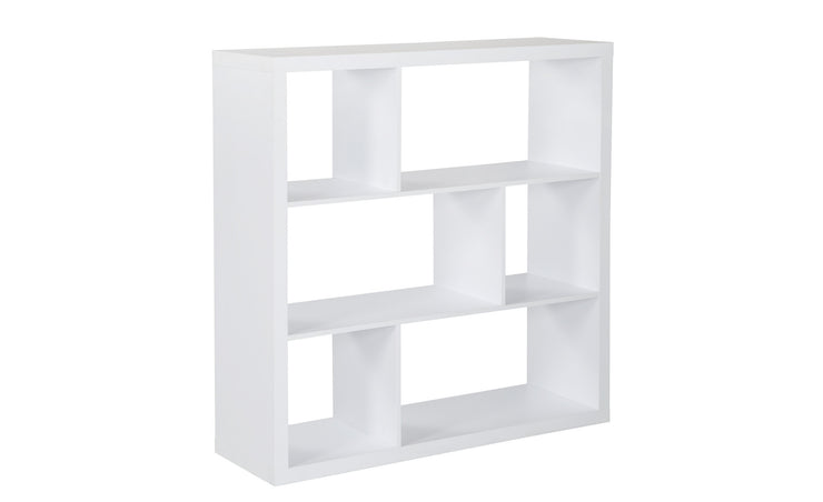 Fortuna - Bücherregal, Büroregal, Raumteiler mit 6 Fächern, asymmetrische Aufteilung, weiss - einrichten-24, Regale & Stauraummöbel 