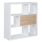 Fortuna - Bücherregal, Büroregal, Raumteiler mit 6 Fächern, asymmetrische Aufteilung, weiss - einrichten-24, Regale & Stauraummöbel 