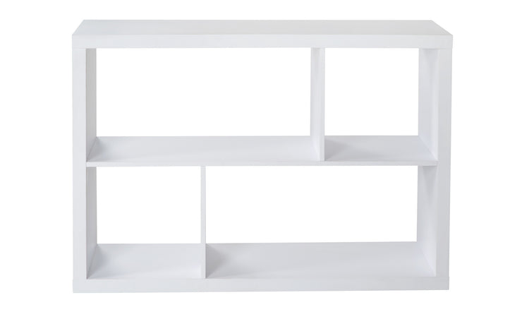 Fortuna - Bücherregal, Raumteiler, Büroregal mit 4 Fächern, asymmetrische Aufteilung, weiss - einrichten-24, Regale & Stauraummöbel 