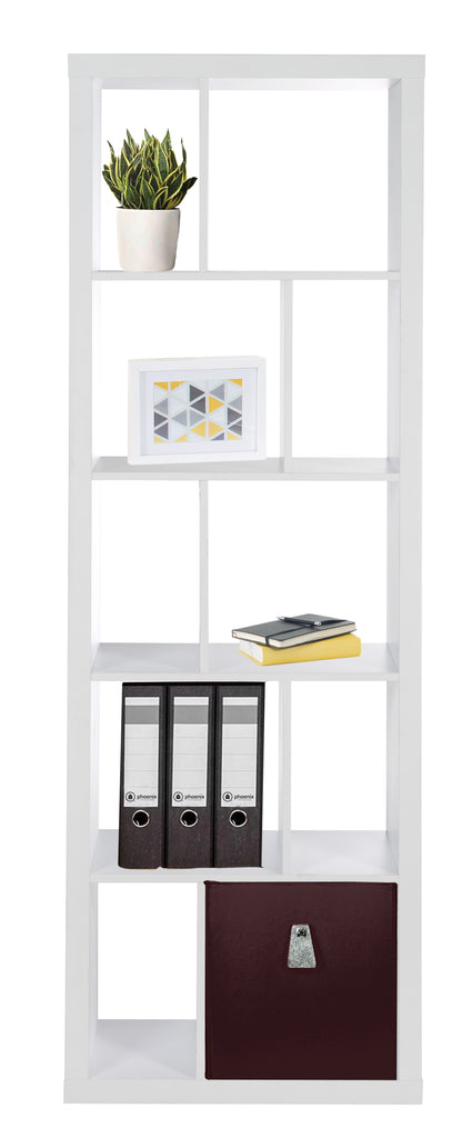 Büroregal einrichten-24 Fortuna asymmetri– Raumteiler, 10 mit Bücherregal, - Fächern,