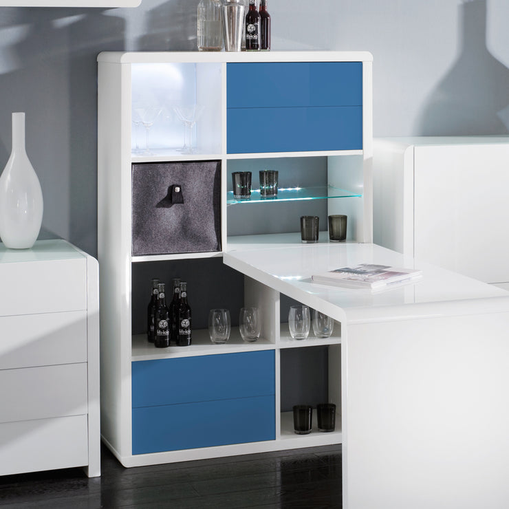 Regal, Raumteiler, Regalsystem, modernes Design, weiss hochglanz–  einrichten-24