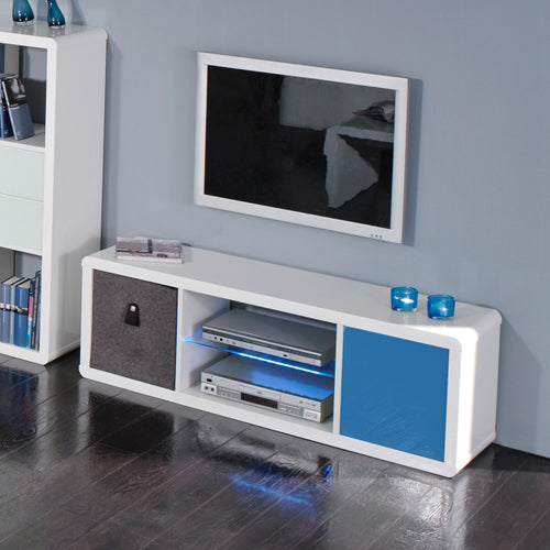 Design, Lowboard, modernes hochglanz weiss Regal, TV-Möbel, einrichten-24 –