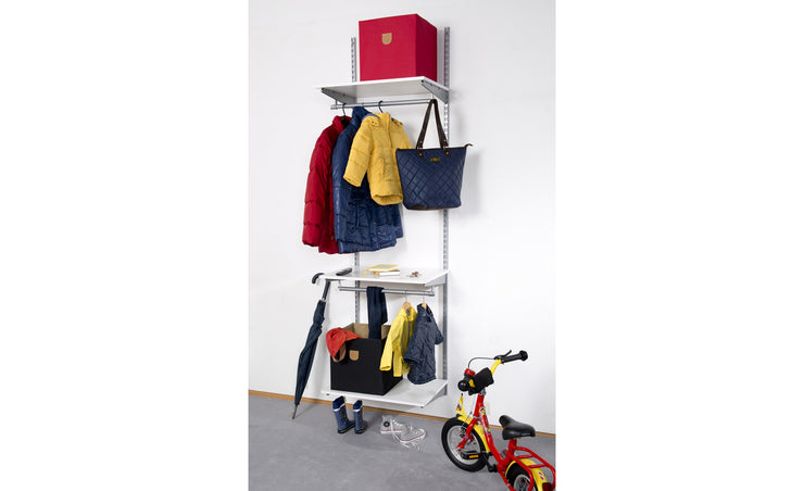 STAXX-System - moderne Industrial-Regale zur Wandfixierung, Starter-Set, endlos erweiterbar mit hoher Belastbarkeit, für Ihre Diele, Kleiderschrank, Werkraum, Küche, Büro, oder als Wohnwand, organisiertes-living Konzept - einrichten-24, Regale & Stauraummöbel 