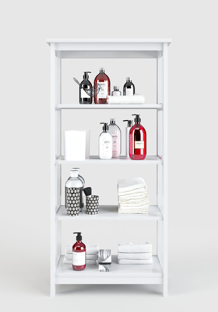 Country - Regal, Bücherregal mit 4 Böden, weiss lackiert, moderner Landhausstil - einrichten-24, Couch- & Beistelltische 