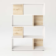 Shelfy - Bücherregal, Büroregal, Raumteiler mit 8 Fächern, asymmetrische Aufteilung