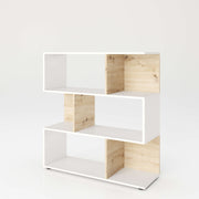 Shelfy - Bücherregal, Büroregal, Raumteiler mit 6 Fächern, asymmetrische Aufteilung