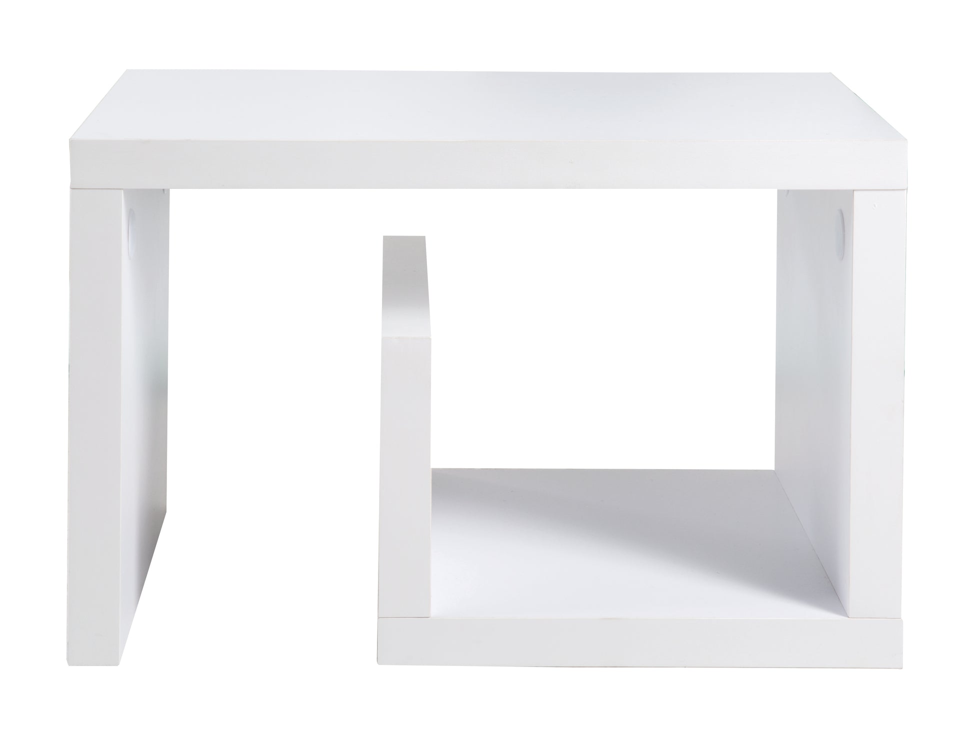 los angeles - beistelltisch, couchtisch, beisteller mit kleiner ablage,  moderne form, weiss