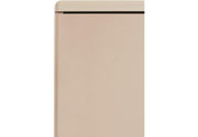 Miami Sideboard mit 1 Türen und 3 Schubladen mit Vollauszug und Soft-Close Beschlägen, Autometallic Lackierung, chromfarbene Griffe, Füsse und Logo aus hochwertigem Autoschriftzug, in taupe