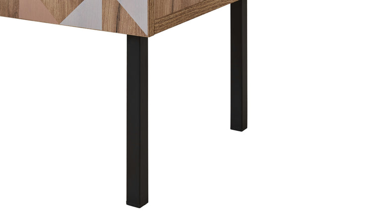 Spectral - Kommode mit 3 Schubladen mit Soft-Close, bedruckter Front, tobacco oak mit schwarz matt lackierten Metallkomponenten - einrichten-24, Kommoden & Sideboards 