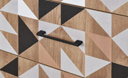 Spectral - Kommode mit 3 Schubladen mit Soft-Close, bedruckter Front, tobacco oak mit schwarz matt lackierten Metallkomponenten - einrichten-24, Kommoden & Sideboards 
