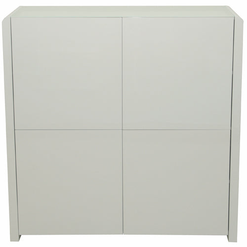 Atlanta - Highboard, Kommode, Stauraummöbel mit 4 Türen, Glaskomponenten, weiss hochglanz - einrichten-24, Kommoden & Sideboards 