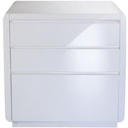 Prana - Kommode, Schrank, Sideboard mit 3 Schubladen, gefrästen Griffen inkl bunte, wechselbare Griffleisten, abgerundeten Kanten, weiss hochglanz - einrichten-24, Kommoden & Sideboards 