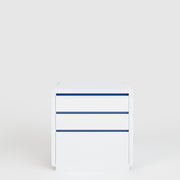 Prana - Kommode, Schrank, Sideboard mit 3 Schubladen, gefrästen Griffen inkl bunte, wechselbare Griffleisten, abgerundeten Kanten, weiss hochglanz - einrichten-24, Kommoden & Sideboards 