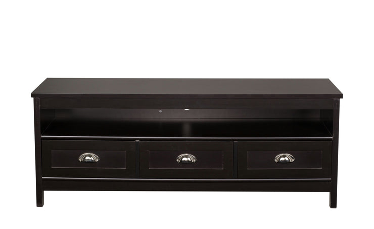 Country - Lowboard, TV Möbel, Mediamöbel mit 1 breiten Ablage und 3 Schubladen, weiss lackiert, Metallgriffe, romantischer Landhausstil - einrichten-24, Couch- & Beistelltische 