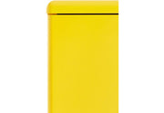 Miami - Vitrine mit 1 Tür mit Fenster aus Sicherheitsglas, Hochkommode, chromfarbene Griffe, Füsse und Logo aus hochwertigem Autoschriftzug, Metallgriffe, Autometallic-Lackierung in Gelb