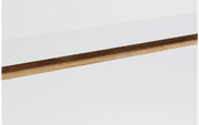 Solina - Lowboard, TV-Möbel, Sideboard mit 2 offene Ablagefächern inkl Kabelöffnung und 2 Schubladen mit gefrästen Griffen und Griffleisten in Eiche Sägerau, weiss hochglanz - einrichten-24, TV- & Mediamöbel 