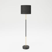 PLAYBOY - Stehlampe "ALESHA" mit schwarzem Stoff-Lampenschirm und schwarz/goldenem Gestell, Retro-Design,Lampen - playboy