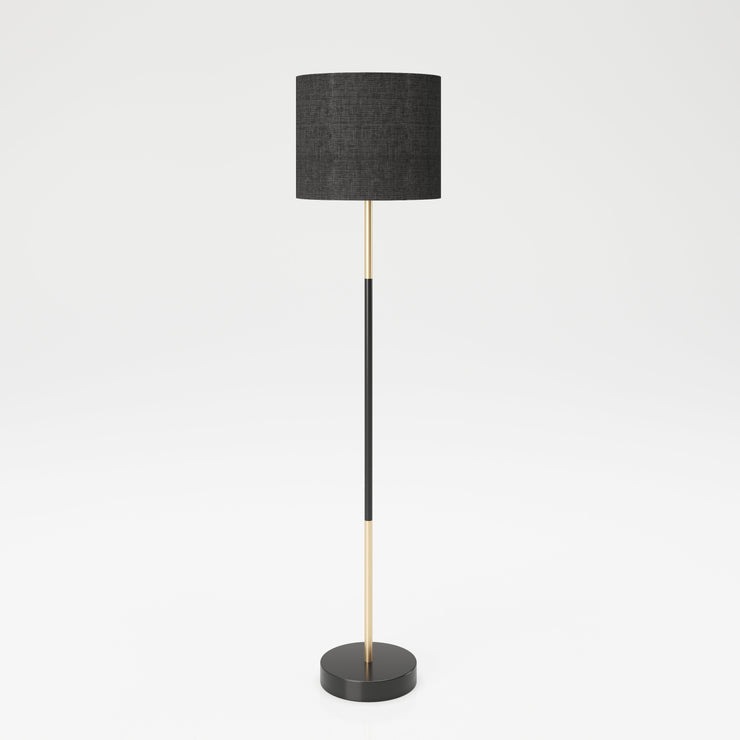 PLAYBOY - Stehlampe "ALESHA" mit schwarzem Stoff-Lampenschirm und schwarz/goldenem Gestell, Retro-Design,Lampen - playboy