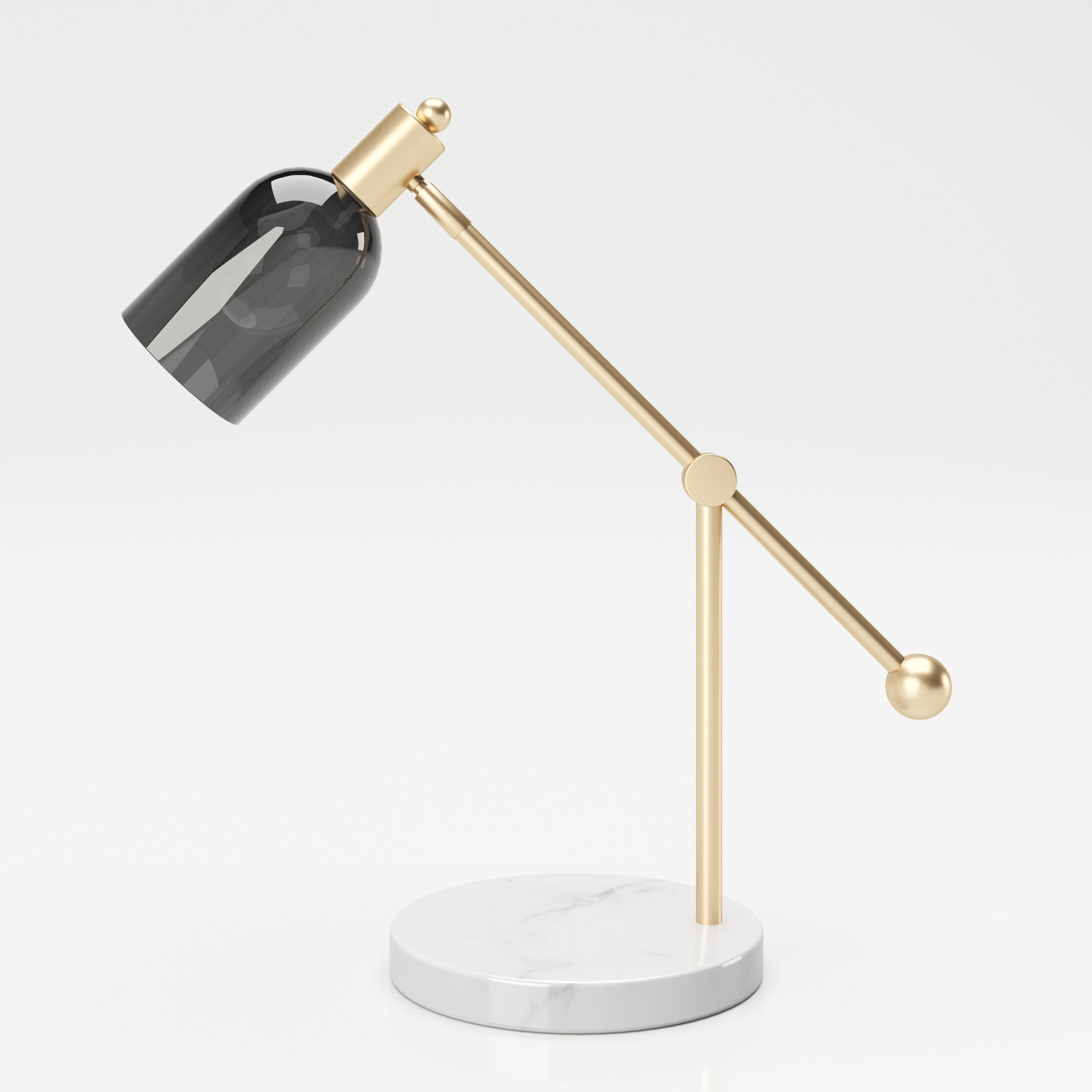 PLAYBOY DESIGNER LAMPE, Retro-Design mit Marmorfuss, grauer Glasschirm einrichten-24 –