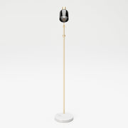 PLAYBOY - Stehlampe "AMBER" mit grauem Glasschirm, Marmorfuss und goldenem Metallgestell, Retro-Design,Lampen - playboy