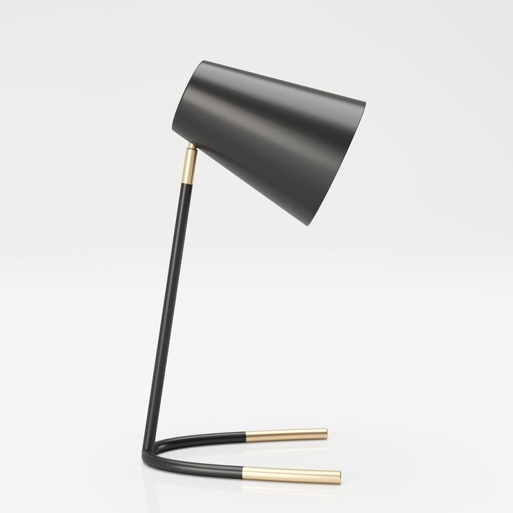 PLAYBOY - Tischlampe "AMELIA" aus Metall, schwarz mit Gold Akzenten, Retro-Design,Lampen - playboy