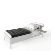 Miami_SET Jugendbett 90x200 , Metallic-Lackierung, chromfarbenes Logo aus hochwertigem Autoschriftzug, Weiß Matt
