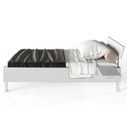 Miami_SET Jugendbett 120x200 , Metallic-Lackierung, chromfarbenes Logo aus hochwertigem Autoschriftzug, Weiß Matt