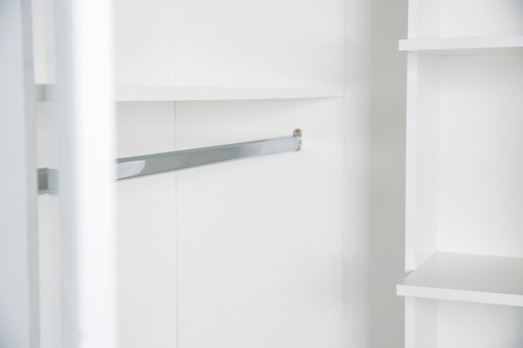 Florenz - praktischer Eckschrank mit 2 Türen mit Soft-Close, 7 Einlegeböden und 2 Kleiderstangen, gefräste Fronten, weiss - einrichten-24, Couch- & Beistelltische 