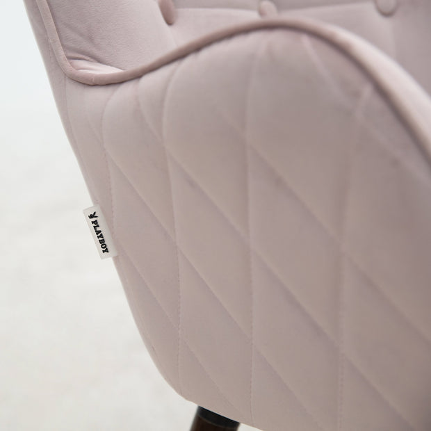 PLAYBOY - Drehstuhl "AMANDA", gepolsterter Sitz und Rücken, Diamond-Stitching, Samtstoff in Rosa, Metallfuss in Anthrazit Matt,Stühle - playboy