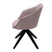 PLAYBOY - Drehstuhl "AMANDA", gepolsterter Sitz und Rücken, Diamond-Stitching, Samtstoff in Rosa, Metallfuss in Anthrazit Matt