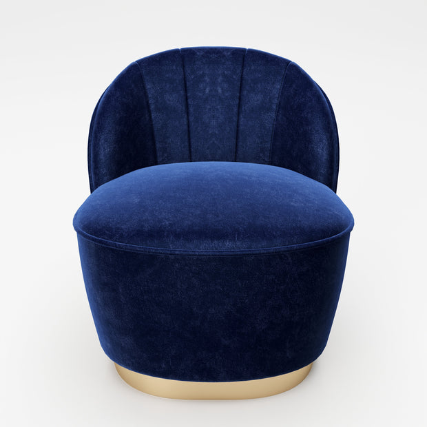 PLAYBOY - Sessel "STELLA" gepolsterter Cocktail-Sessel mit Rückenlehne, Samtstoff in Blau mit goldenem Metallfuss, Retro-Design,Sessel & Sitzhocker - playboy