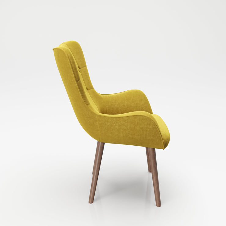 PLAYBOY - Sessel "BRIDGET" gepolsterter Lehnensessel, Samtstoff in Gelb mit Massivholzfüssen, Retro-Design,Sessel & Sitzhocker - playboy